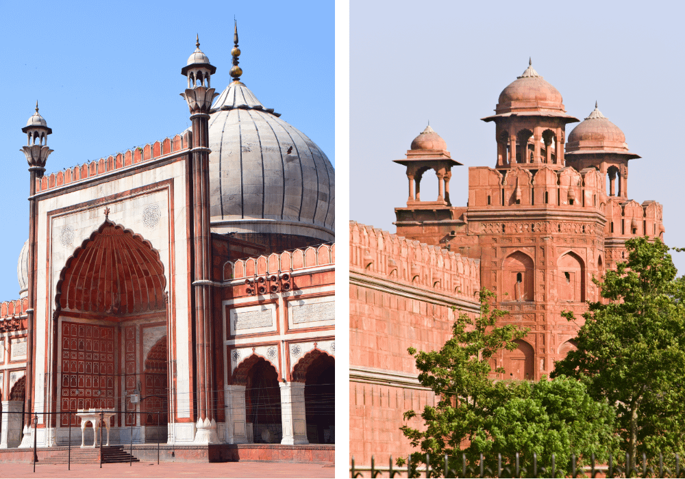 Jama Masjid and Red Fort in New Delhi